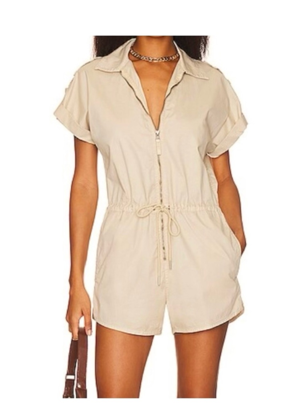 Pistola Meg Romper -Short Sleeve with Drawstring Waist